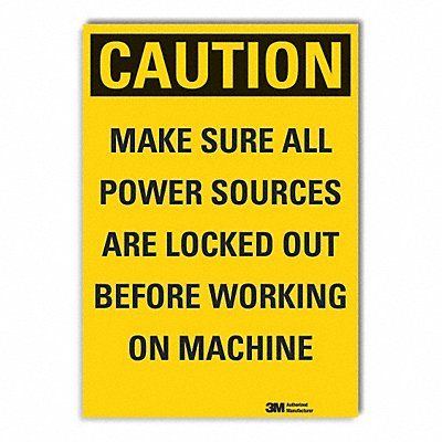 Lockout Tagout Caution Rflct Lbl 7x10in