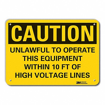 K3081 Rflct High Voltage Caution Sign 10x14in
