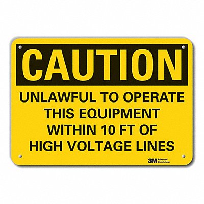 K3081 Caution Sign 10 in x 14 in Plastic