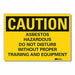 Asbestos Caution Rflctv Label 3.5inx5in