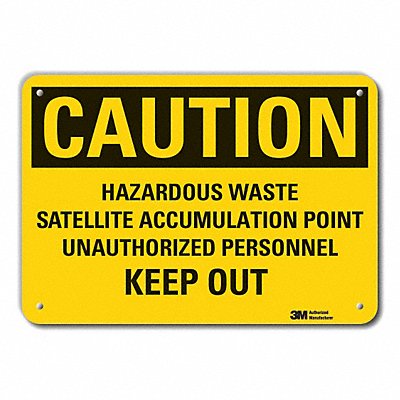 Rflctv Hazardous Waste Caut Sign 10x14in