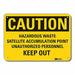 Rflctv Hazardous Waste Caut Sign 10x14in