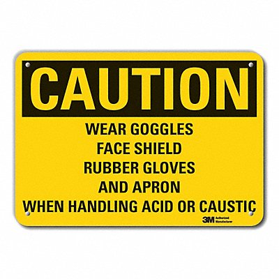 Rflctv Eye Hand Caut Sign 10x14in Alum