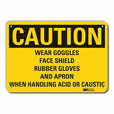 Caution Sign 7 in x 10 in Plastic