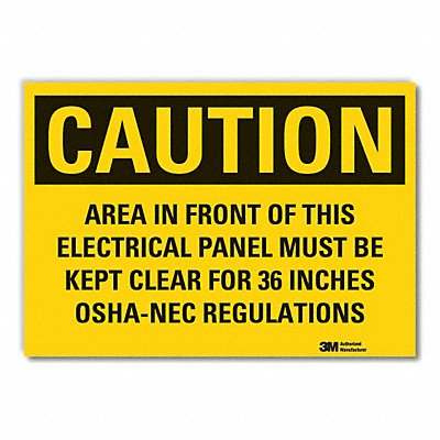 Caution Sign 7inx10in Non-PVC Polymer