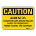 Rflct Asbestos Caution Sign 7x10in Alum