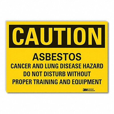 Asbestos Caution Rflctv Label 5inx7in