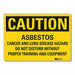 Asbestos Caution Rflctv Label 3.5inx5in