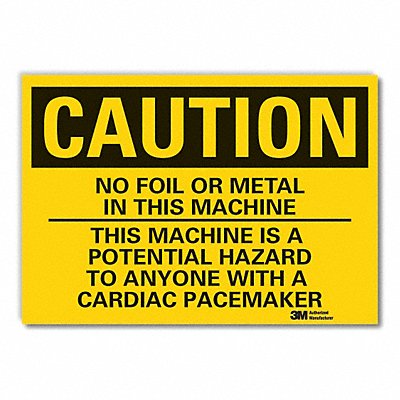 Microwave Caution Rflct Label 5inx7in