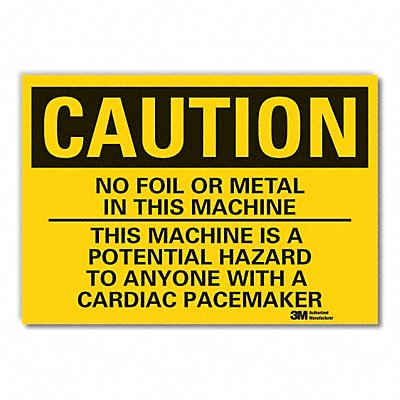 Microwave Caution Rflct Label 7inx10in