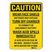 Rflct Batt. Hzrd Caution Sign 14x10in