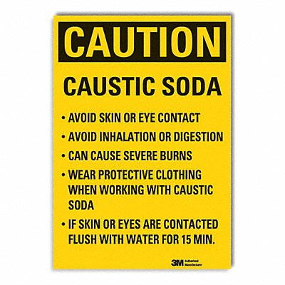 Caustic Caution Rflct Label 10inx7in