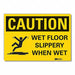 Wet Floor Caution Rflct Label 7inx10in