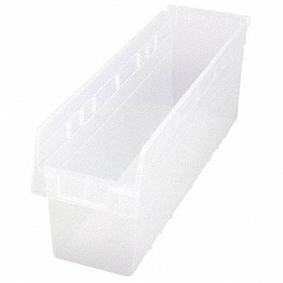 Shelf Bin Clear Polypropylene 8 in