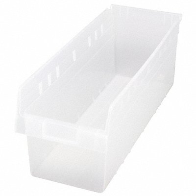 Shelf Bin Clear Polypropylene 8 in