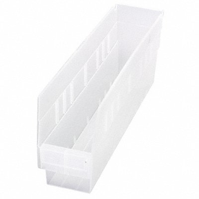 Shelf Bin Clear Polypropylene 6 in