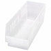 Shelf Bin Clear Polypropylene 6 in