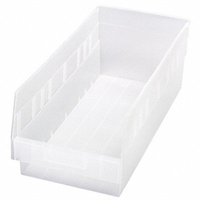 Shelf Bin Clear Polypropylene 6 in