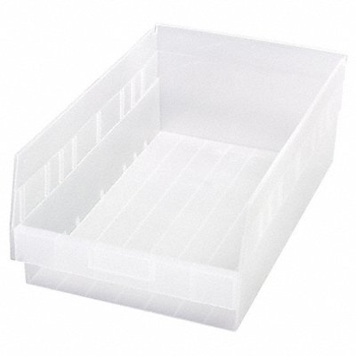 Shelf Bin Clear Polypropylene 6 in