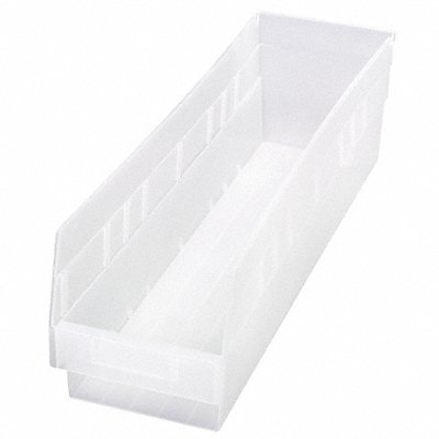 Shelf Bin Clear Polypropylene 6 in