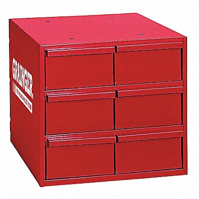 Bin Cab 6RedDrwr Gray 11 H RedDrwr