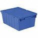 H6168 Attached Lid Container Blue Solid HDPE