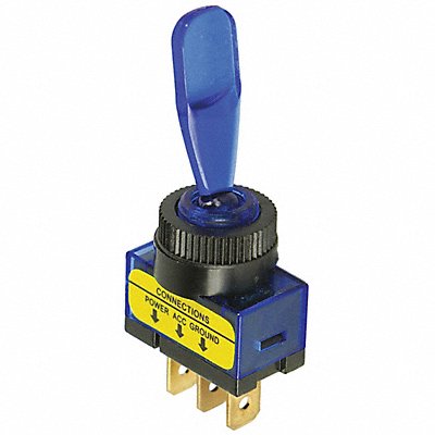 Toggle Switch SPST Blue Panel Mount