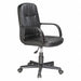 Desk Chair Leather Black 15-19 Seat Ht