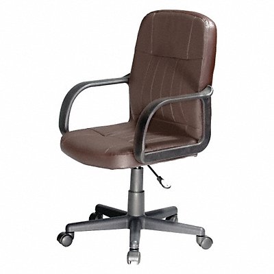 Desk Chair Leather Brown 15-19 Seat Ht