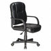 Desk Chair Leather Black 17-22 Seat Ht