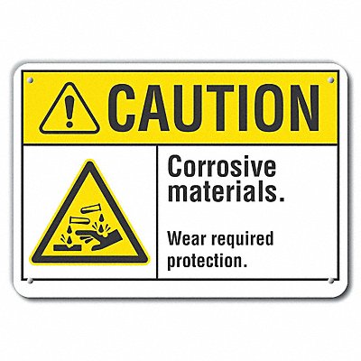 Caution Sign 7 in x 10 in Aluminum