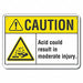 Rflct Acid Caution Sign 7x10in Aluminum