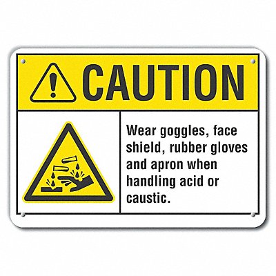 Rflct Eye Hand Caution Sign 10x14in Alum