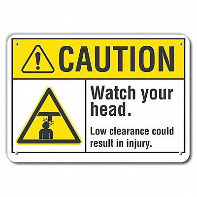 Rflctv Overhead Clrnce Caut Sign 10x14in
