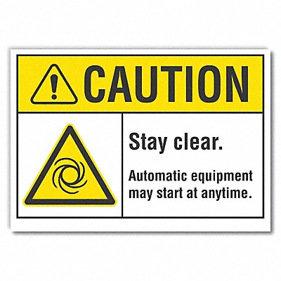 Stay Clear Caution Rflctv Labl 3.5inx5in