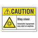 Stay Clear Caution Rflctv Label 5inx7in