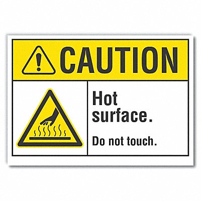 Hot Surface Caution Rflctv Label 5inx7in