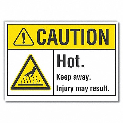 Hot Caution Rflctv Label 7inx10in