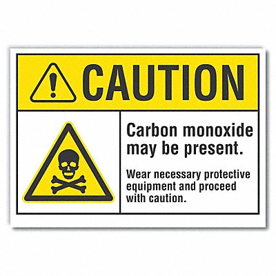 Carbon Monoxide Caut Rflct Lbl 7x10in