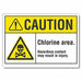 Chlorine Caution Rflctv Label 5inx7in