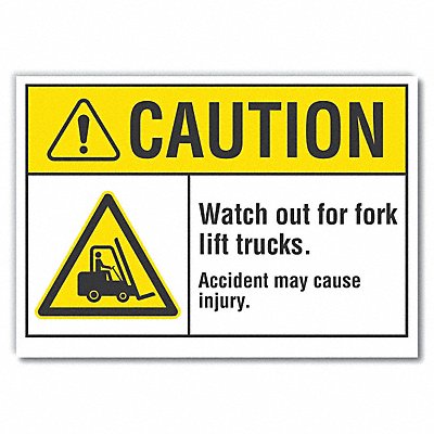 Lift Truck Trfc Caution RflctvLbl 7x10in