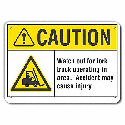 Rflctv Lift Truck Trfc Caut Sign 10x14in