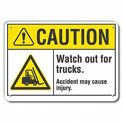 Caution Sign 7 inx10 in Plastic