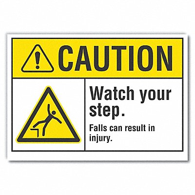 Steps Caution Rflctv Label 10inx14in