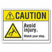 Steps Caution Rflctv Label 10inx14in