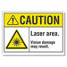 Laser Area Caution Rflct Lbl 10inx14in