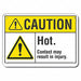 Caution Sign 7 in x 10 in Plastic