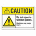 Machine Guards Caution Rflct Lbl 7x10in
