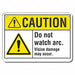 Caution Sign 7 in x 10 in Plastic
