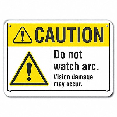 Rflct Welding Caution Sign 7x10in Alum